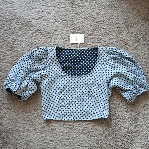 NWT Free People Boho Puff Sleeve Halter Top - SIZE 10